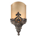 1-Light Wall Sconce – Aged Bronze with Amber Mist Glass