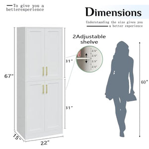 Tall Storage Cabinet with Doors & Adjustable Shelves