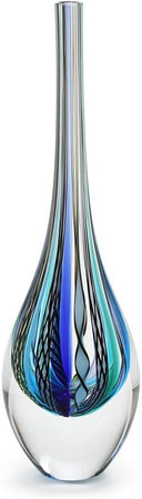 Hand Blown Glass Drop Vase — Murano Style Art Glass