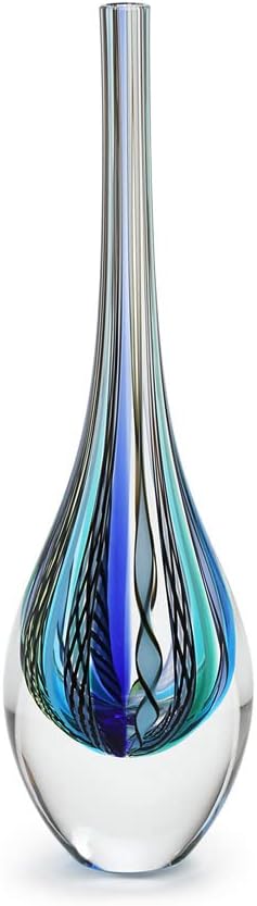 Hand Blown Glass Drop Vase — Murano Style Art Glass