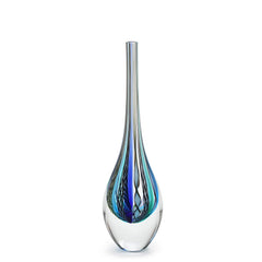 Hand Blown Glass Vase Tall Boho Art Glass Murano Style
