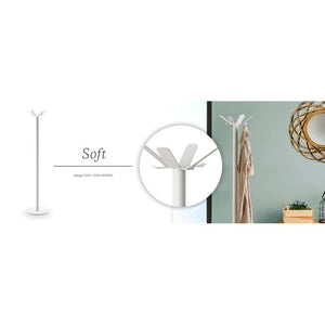 Freestanding Metal Coat Rack with 8 Hooks – White