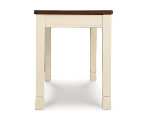 Rectangular Dining Bench – White & Brown