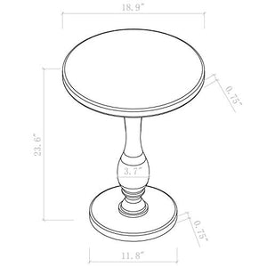 Clear Acrylic Round Side Table with Solid Post