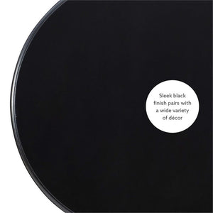 Round Pedestal Accent End Table in Jet Black
