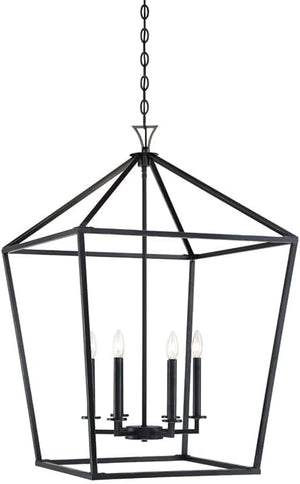 6-Light Open Frame Pendant Lantern – Adjustable Height, Dimmable