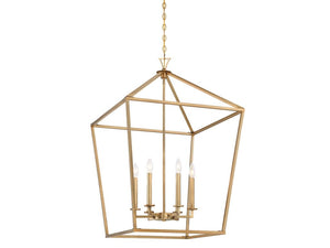 6-Light Open Frame Pendant Lantern – Adjustable Height, Dimmable