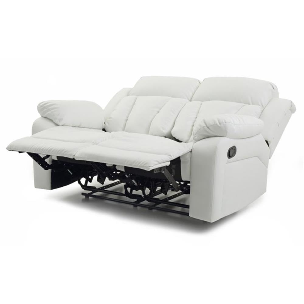 Faux Leather Reclining Loveseat with Channel Tufted Back