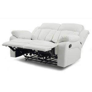 Faux Leather Reclining Loveseat with Channel Tufted Back