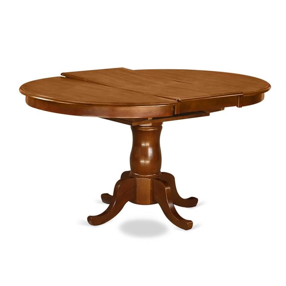 Round Extendable Dining Table with Butterfly Leaf & Pedestal Base
