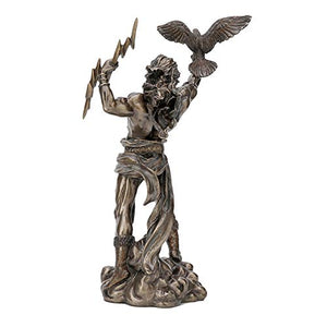 Zeus Thunderbolt Strike Cold Cast Bronze Resin Statue