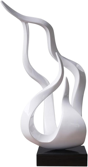 Abstract Flame Sculpture Figurine – Polyresin Table Decor Statue