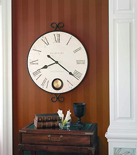 Antique Wrought Iron Analog Wall Clock – Silent Quartz, Battery Powered