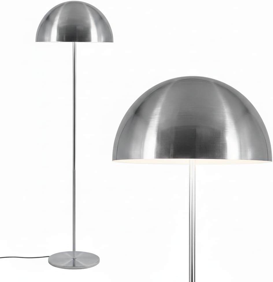 Mushroom Floor Lamp with Color Changing LED & Metal Dome Shade