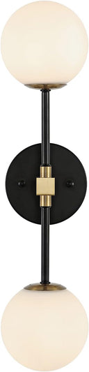 Modern Globe Glass Wall Sconce with Brass Finish