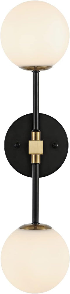 Modern Globe Glass Wall Sconce with Brass Finish