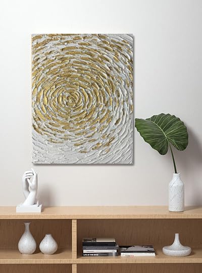 Hand-Painted Abstract Canvas Wall Art – 24x36 Inch Framed Oil Painting