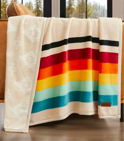 Reversible Plush Throw Blanket 50" x 70" Mount Foraker