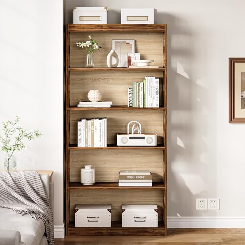 5-Tier Vintage Bookshelf 69.9" Freestanding Bookcase