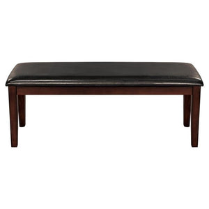 48-Inch Upholstered Dining Bench — Cherry Wood Frame