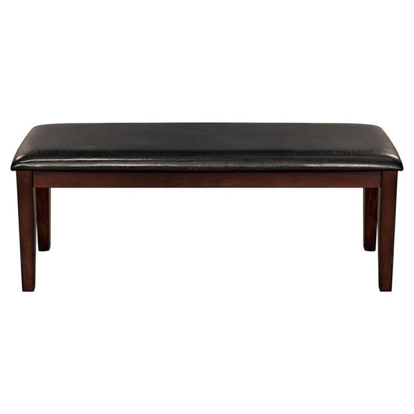 48-Inch Upholstered Dining Bench — Cherry Wood Frame