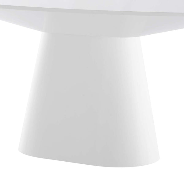 75" Oval High Gloss MDF Dining Table – White