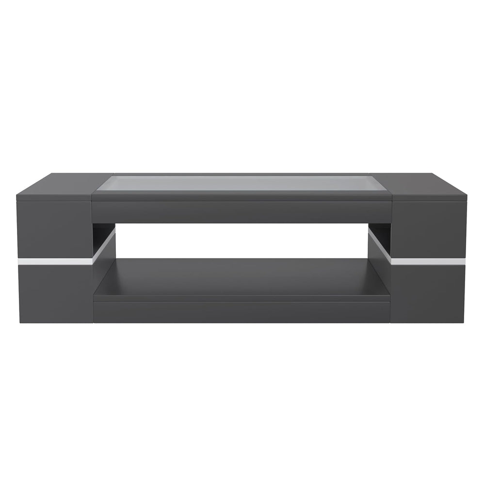 47" 2-Tier Glass Top Coffee Table