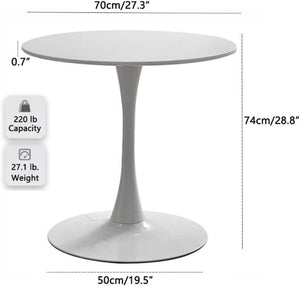 Round Tulip Dining Table – Mid-Century Modern, MDF Top, Metal Base