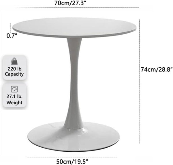 Round Tulip Dining Table – Mid-Century Modern, MDF Top, Metal Base