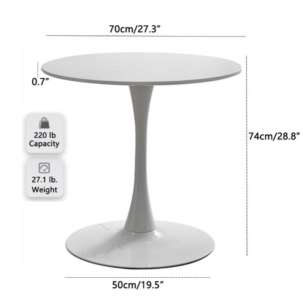 Round Tulip Dining Table – Mid-Century Modern, MDF Top, Metal Base