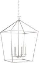 6-Light Open Frame Pendant Lantern – Adjustable Height, Dimmable