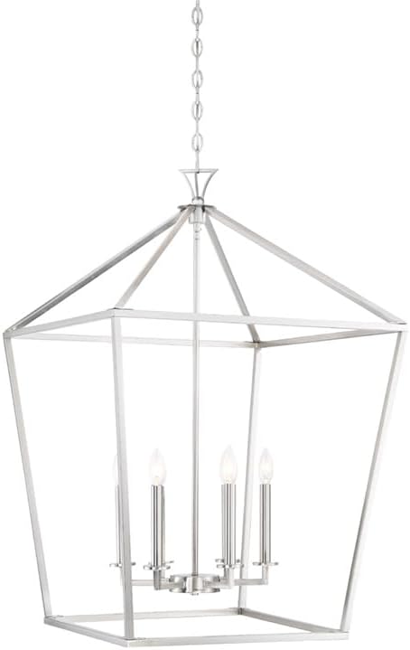 6-Light Open Frame Pendant Lantern – Adjustable Height, Dimmable