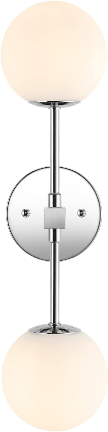 Modern Globe Glass Wall Sconce with Brass Finish