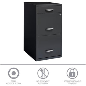 3-Drawer Vertical Metal Filing Cabinet with Lock – Letter Size