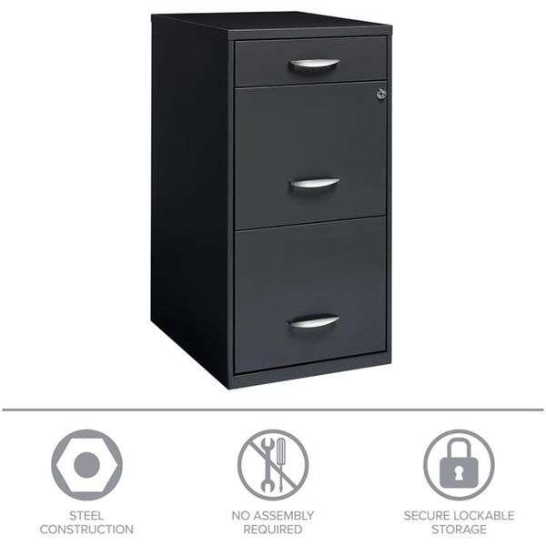 3-Drawer Vertical Metal Filing Cabinet with Lock – Letter Size