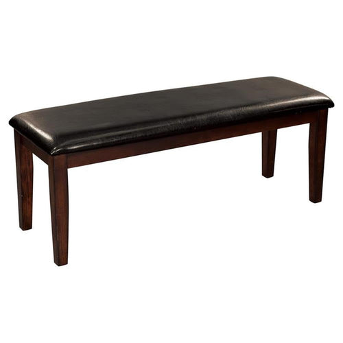 48-Inch Upholstered Dining Bench — Cherry Wood Frame