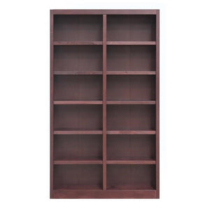 2-Piece 12-Shelf Double Wide Bookcase Set – Cherry
