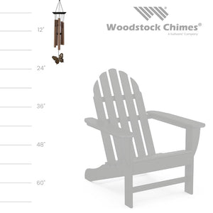 Butterfly Wind Chime – Bronze Aluminum Tubes, 21-Inch Outdoor Garden Chime
