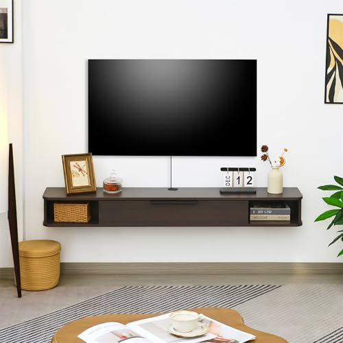 55" Floating Wall-Mounted TV Stand with Storage