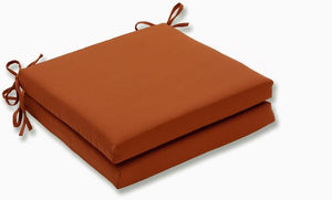 Outdoor Seat Cushions Set of 2 — Square Corner 20x20 Orange