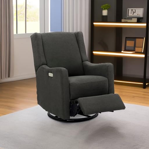 Power Recliner Swivel Glider with USB Charging – Stain-Resistant Fabric