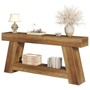 70.87" Farmhouse Console Table with 2-Tier Storage