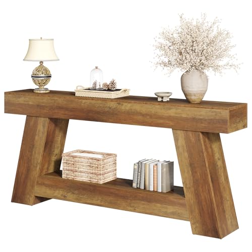 70.87" Farmhouse Console Table with 2-Tier Storage