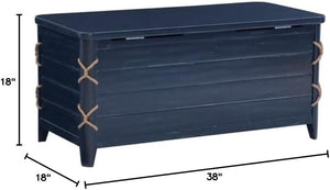 Wood Rope Storage Chest with Cedar Lining – Blue