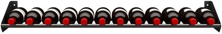Wall Mount Wine Rack – 12 Bottle Stainless Steel, Matte Black, 3FT