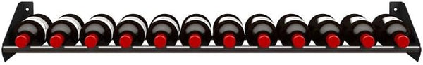 Wall Mount Wine Rack – 12 Bottle Stainless Steel, Matte Black, 3FT