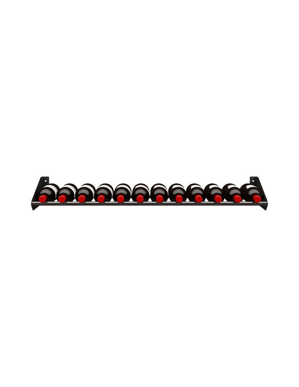 Wall Mount Wine Rack – 12 Bottle Stainless Steel, Matte Black, 3FT