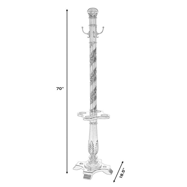 Free-Standing Wood Coat Rack with Umbrella Holder