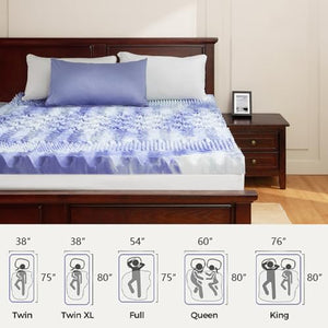 Memory Foam Mattress Topper with Cooling Gel & 7-Zone Support