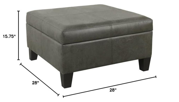 Large Square Faux Leather Storage Ottoman